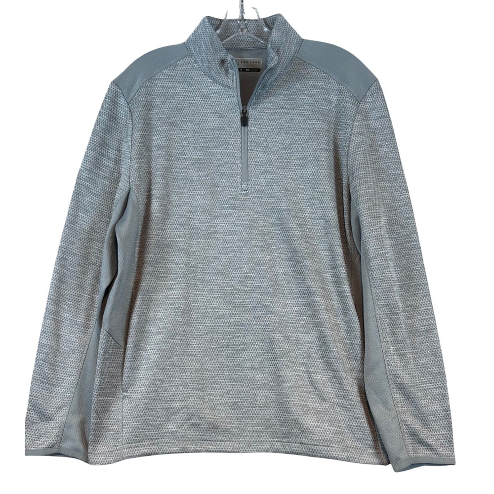 NWT PGA Tour Mens Quarter Zip Pullover Quarry Heather‎ Grey Small Golf Gorpcore